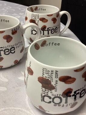 Konitz Coffee Bean Coffee Collage Ceramic Mugs set of 3